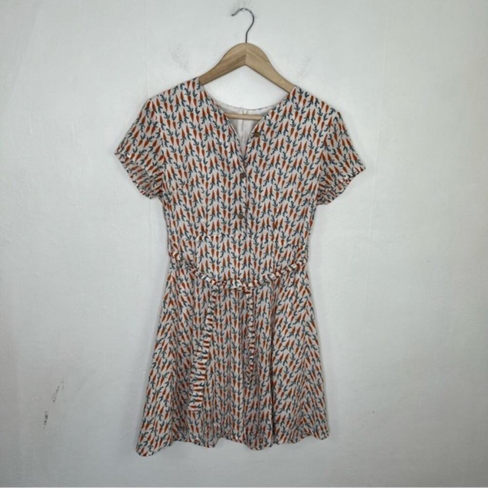 Stylish Orange and Black Patterned Dress